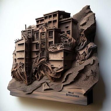 3D model Hashima in Japan (STL)